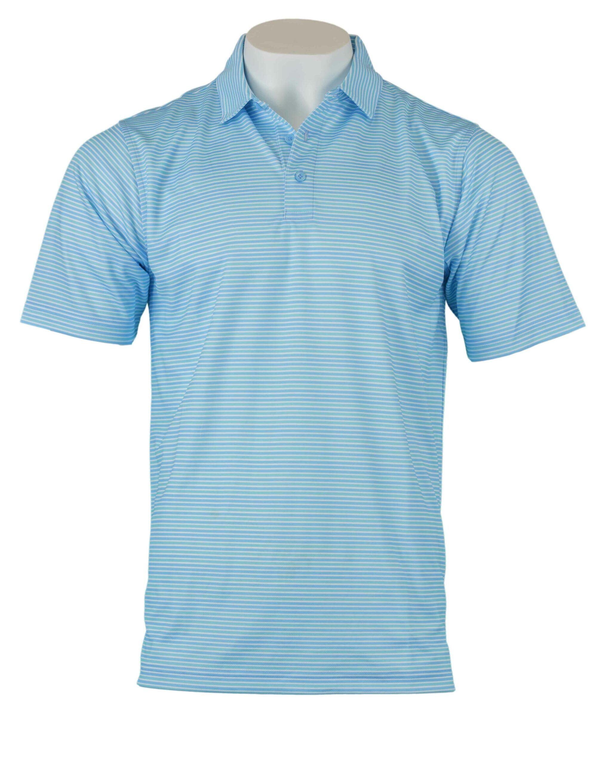 Pebble Beach Men's Performance Polo Shirt (Alaskan Blue, Large)