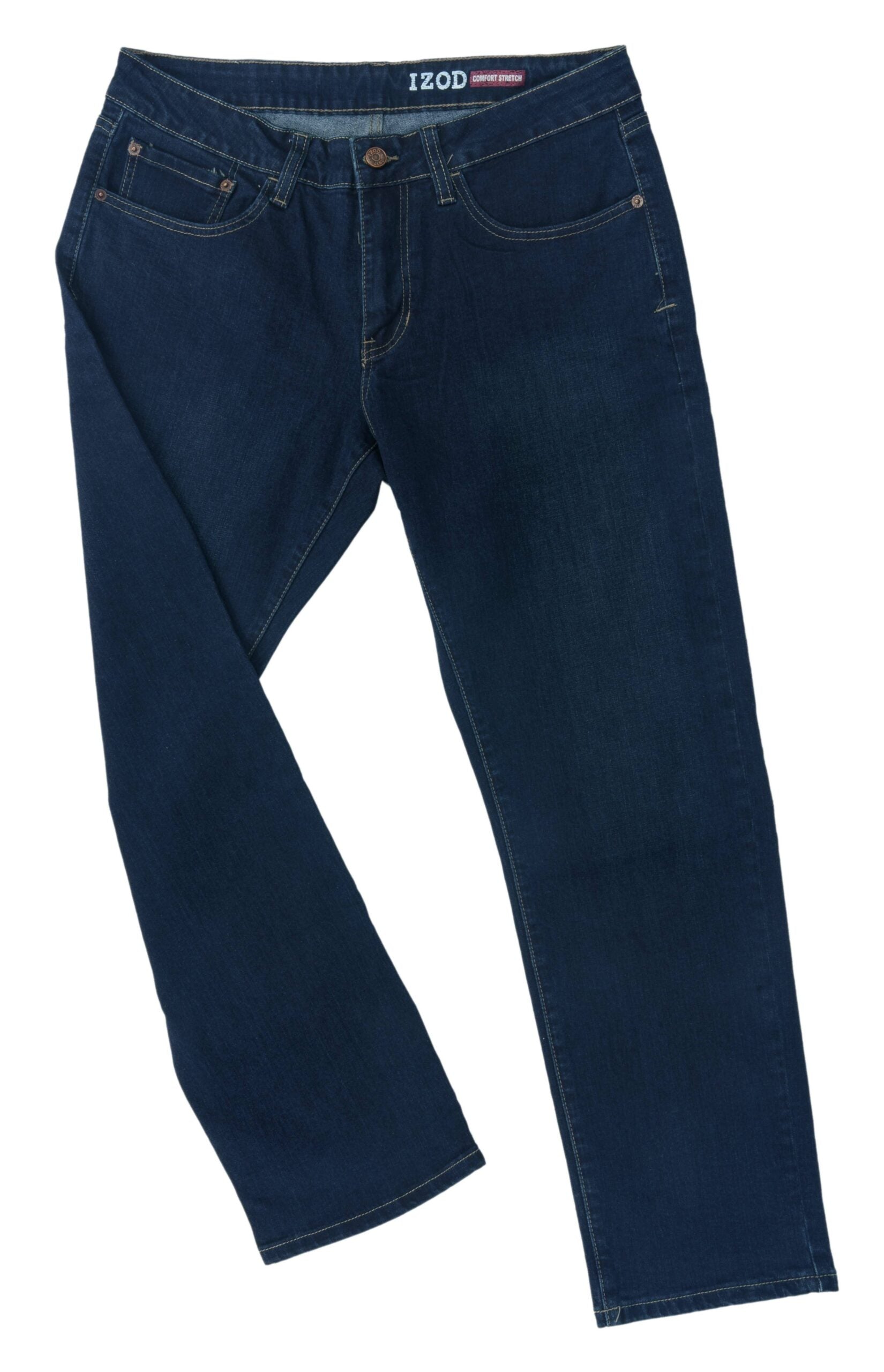 IZOD Men's Comfort Stretch Straight Leg Jean (Dark, 32x30)