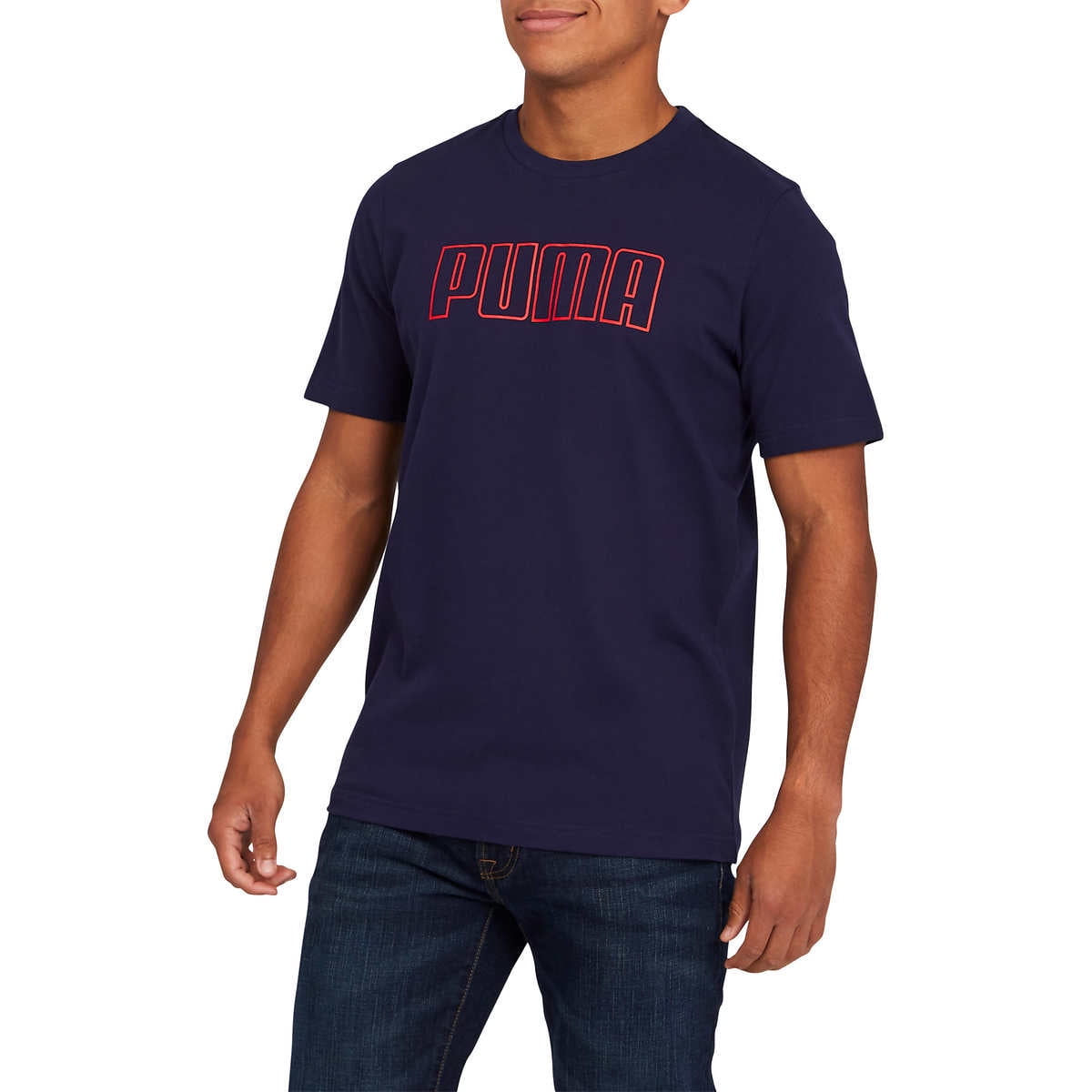 Puma Mens Double Down Tee (Navy, XL)