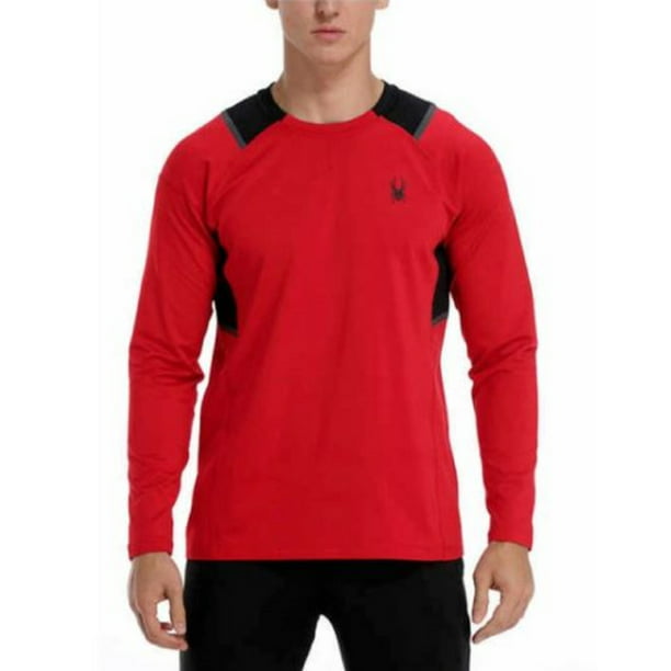 Spyder Active Mens Long Sleeve T Shirt (Red, Large)