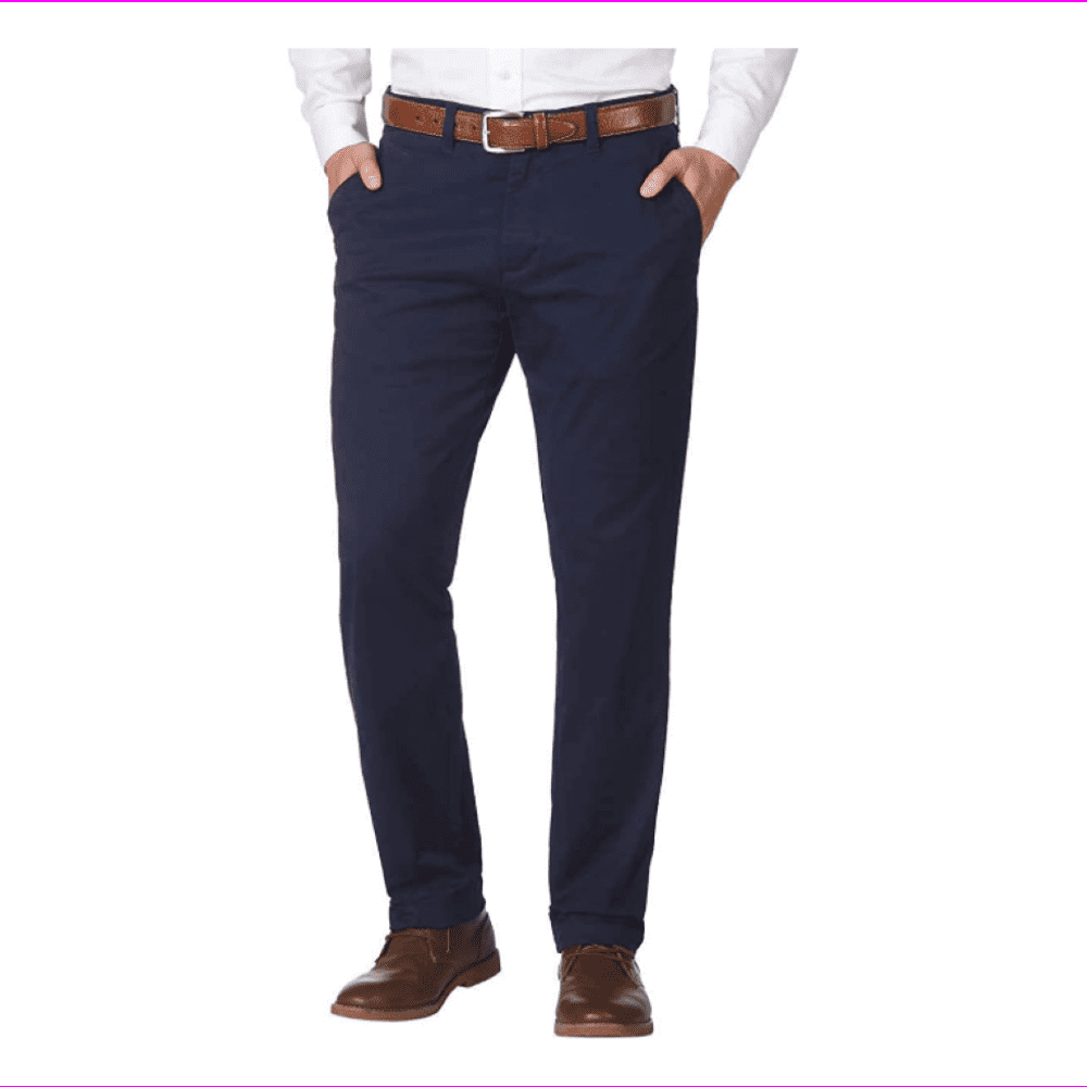 Tommy Hilfiger Mens Custom Fit Chino Pants (Navy, 34x30)