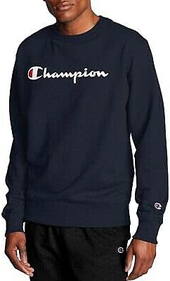 Champion Men's Fleece Crewneck Sweatshirt (Navy, XX-Large)