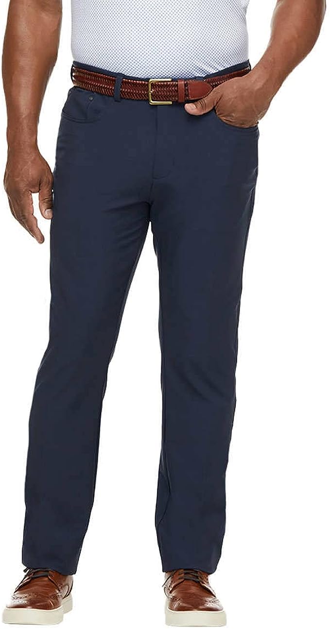 Greg Norman ML75 Performance Men's Pant |5 Pocket Pant Performance Pant|ML75 Luxury Microfiber - Dark Blue 32W X 30L