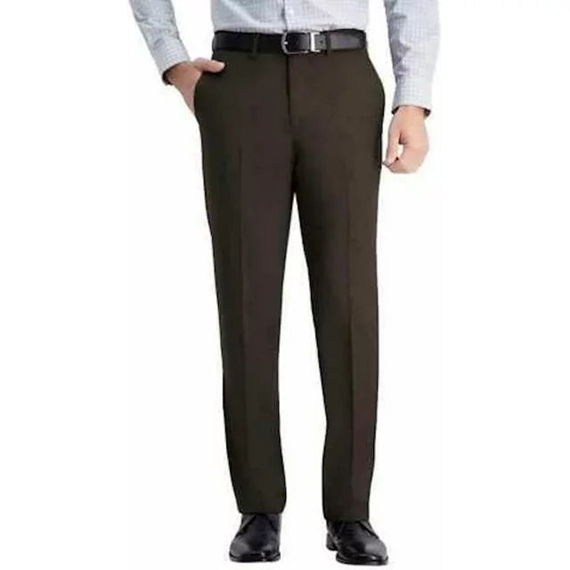 Haggar Men's Comfort Performance Stretch Straight Fit Pants with Super Flex Waistband