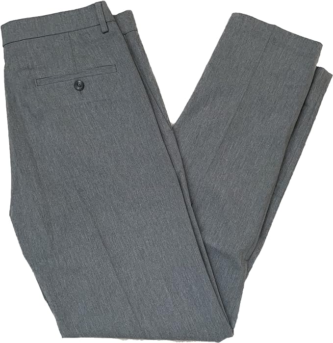 Haggar Men's Straight Fit Premium No Iron Pant (Heather Grey, 32W x 32L)