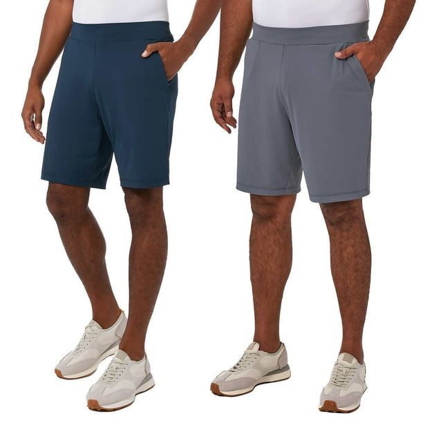 32 Degrees Men’s 2-pack Performance Short (Gray/Deep Ocean, X-Large)