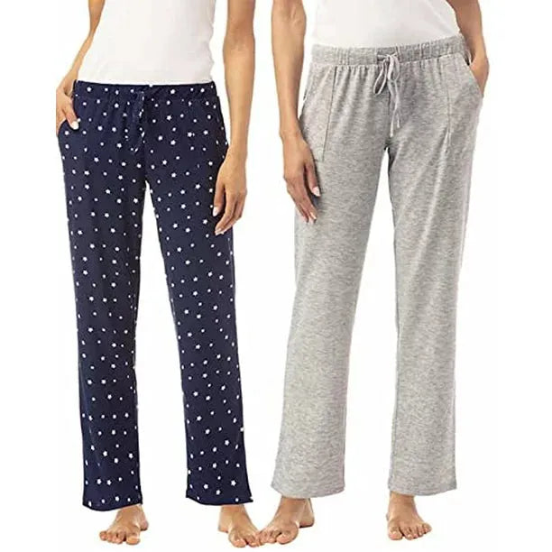 Lucky Brand Women's 2 Pack Straight Leg Lounge Pant - Comfortable and Stylish Loungewear for Women - Versatile Casual Pants
