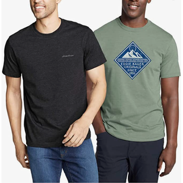 Eddie Bauer Men's Graphic Crew T-Shirts (2-Pack) - Stylish and Comfortable Men's Tees