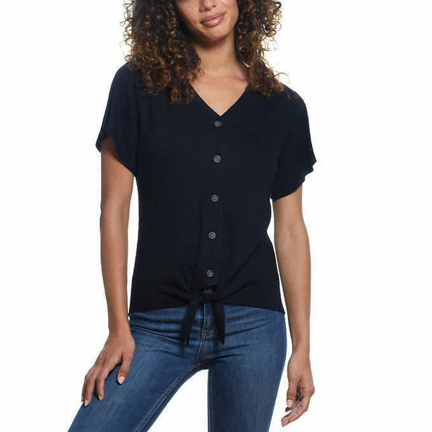 Weatherproof Vintage Women's Tie Front Top