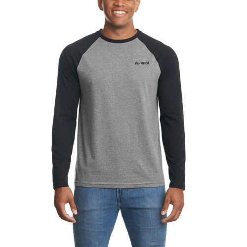 Premium Hurley Men's Baseball Raglan Long Sleeve T-Shirt - Stylish and Comfortable Apparel