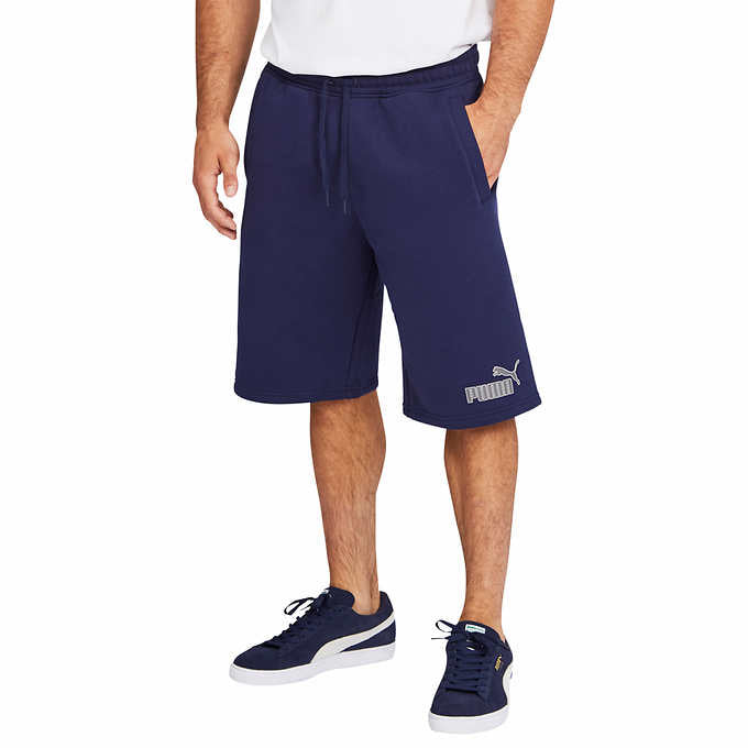 PUMA Mens Fleece Shorts ( Blue, Large)