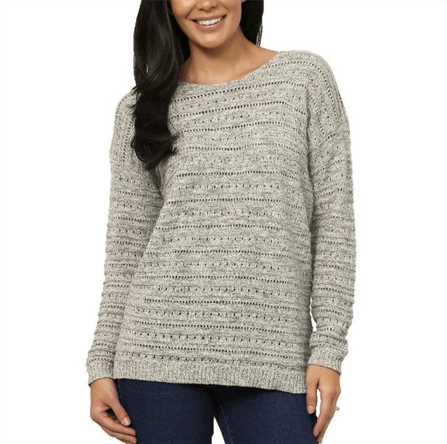 Leo & Nicole Women's Pointelle Sweater Top - Stylish and Cozy Fashion for Women