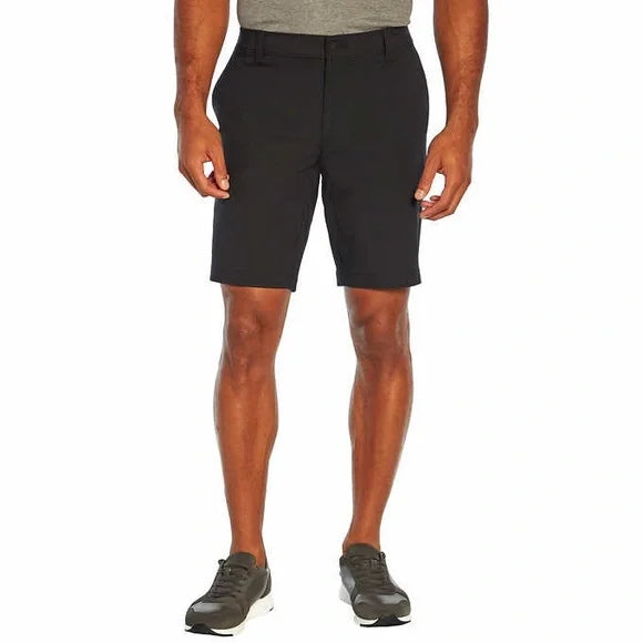 Banana Republic Men's Flat Front Shorts (Black, 34)