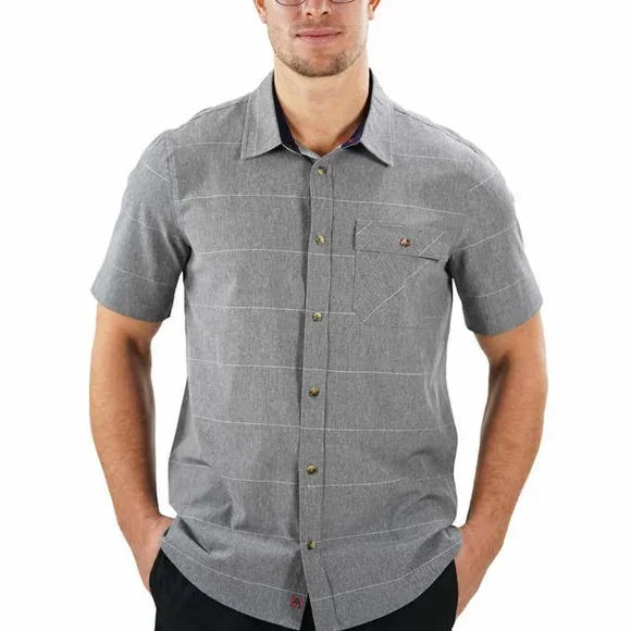 Avalanches Men's Performance Short Sleeve Woven Shirt (Gray, X-Large)