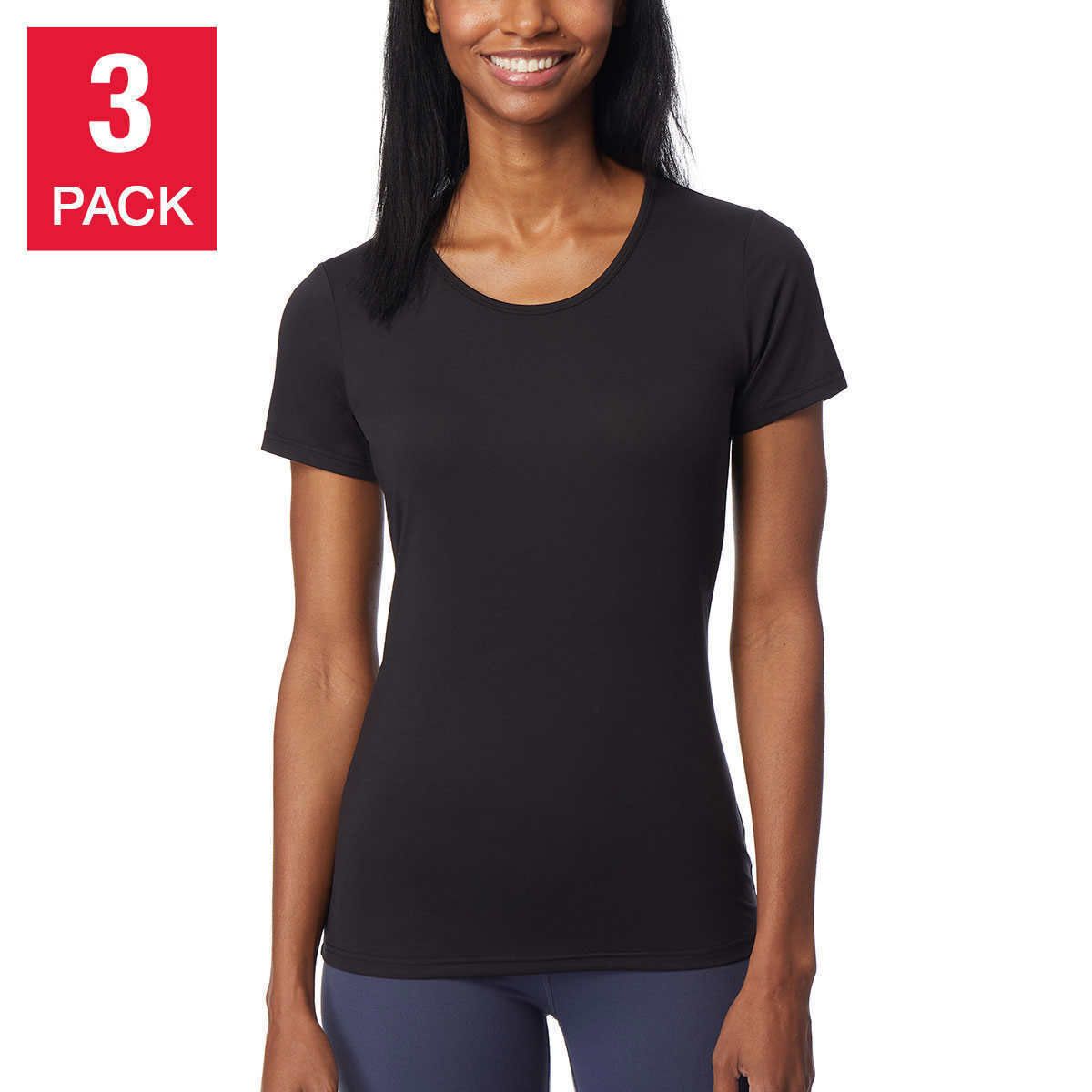 32 Degrees Women's 3 Pack Short Sleeve Scoop Neck T-Shirt - Versatile, Comfortable, Stylish Apparel