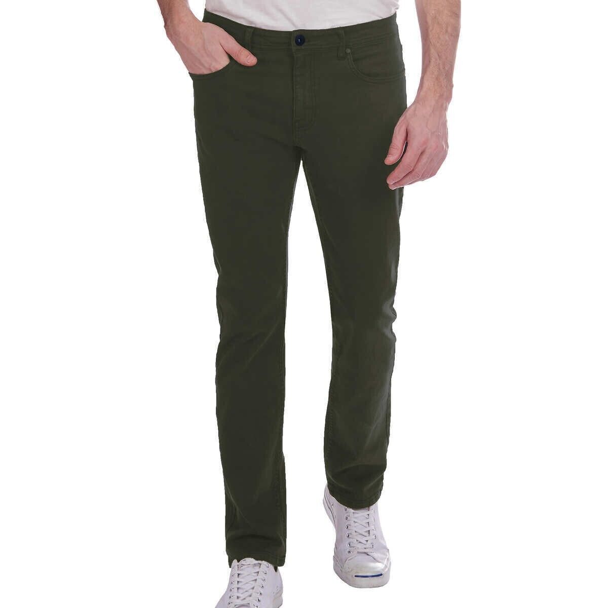 Jachs New York Men's Straight Fit Mid-Rise 5 Pocket Traveler Pant
