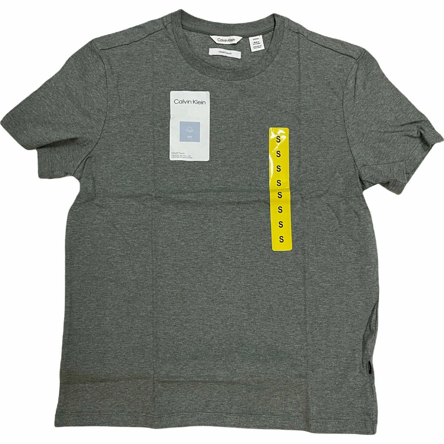 Calvin Klein Men's Short Sleeve Crew Neck Cotton T-Shirt (Dark Grey, Medium)