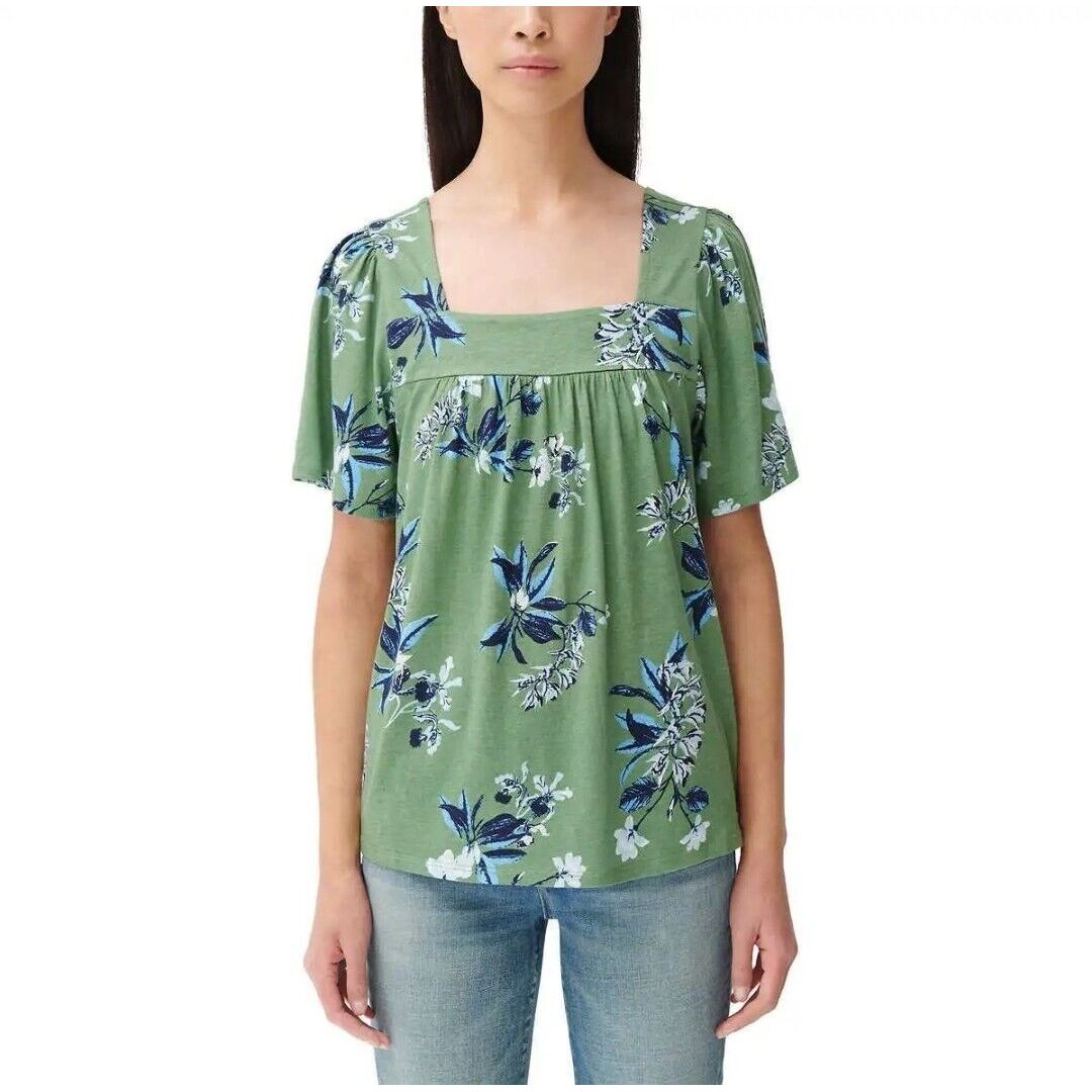 Lucky Brand Women's Square Neck Short Sleeve Top - Versatile and Stylish Fashion Essential