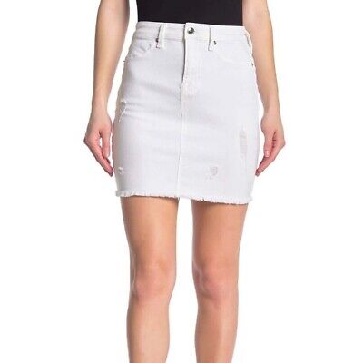 Vintage America Linen Denin Skirt - White - 6/28