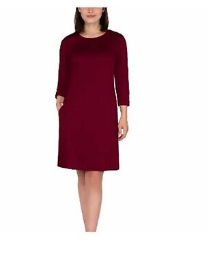 Nicole Miller Womens  3/4 Sleeve Dresses for women (Cabernet, Small)