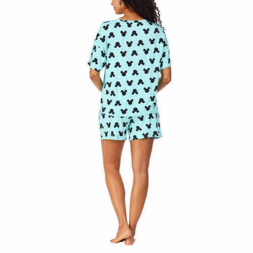 Disney Women's 2 Piece Short Pajama Set - Iconic Character Designs, Comfortable Sleepwear