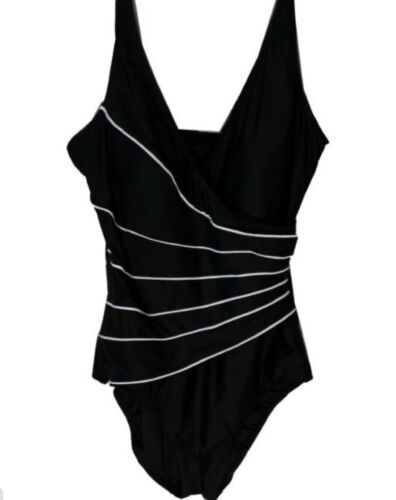 Christina Women's Waist Minimizer Swimsuit  (Black, Medium)