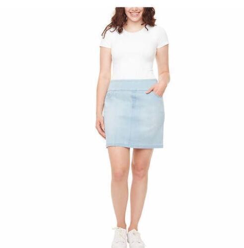 S.C. & CO. Women's Pull-On Denim Skort (Light Wash, X-Small)