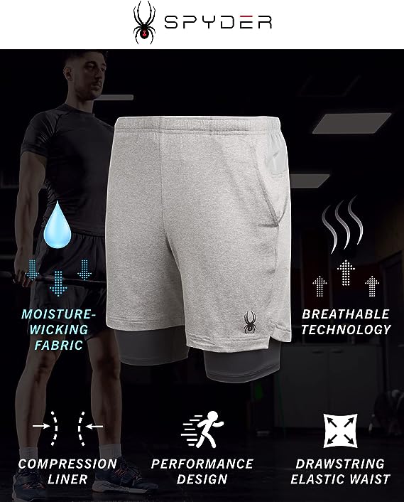 Spyder Men's Running Training Gym Fitness Shorts