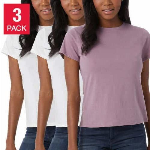 32 Degrees Cool Women's Ultra Soft Cotton Tee - 3 Pack | Breathable, Comfortable, Versatile
