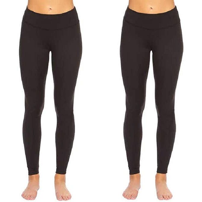 Experience Ultimate Comfort with Felina Leggings - 2 Pack, Wide Waistband, Super Soft, Mid-Rise Silhouette, Suede Texture