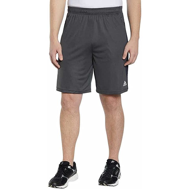 adidas Men's 3 Stripe Shorts, Zipper Pockets, Athletic Fit