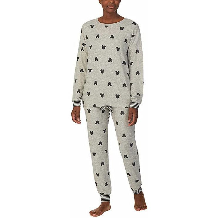 Disney Women's Cozy Pajama Set - Charming Character Print, Long Sleeve Top, Matching Pants - Comfortable Sleepwear