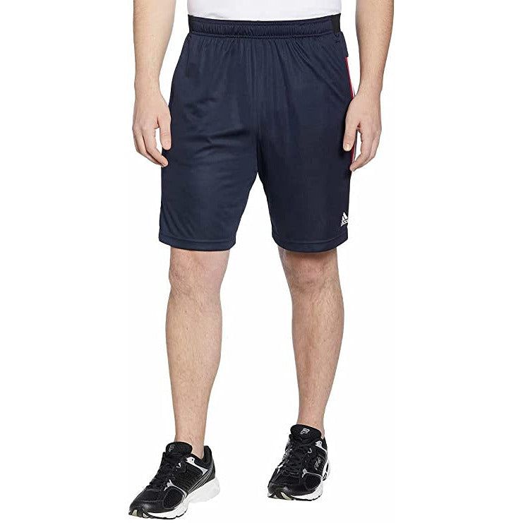 adidas Men's 3 Stripe Shorts, Zipper Pockets, Athletic Fit