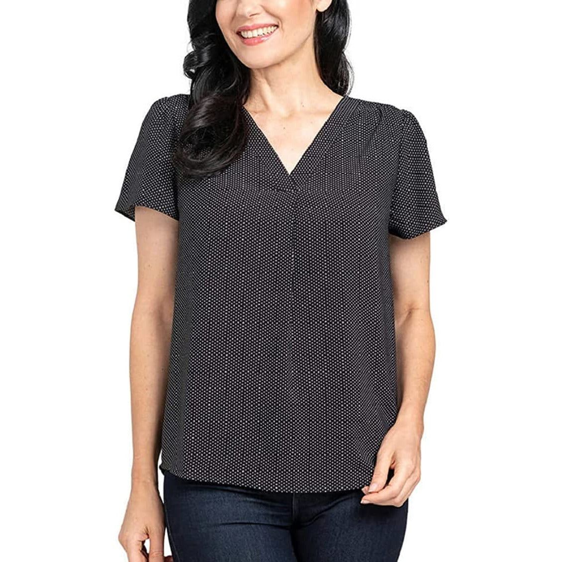 Hilary Radley Women's Printed Blouse Top: Vibrant, Chic Fashion Statement for Any Occasion