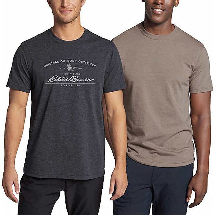 Eddie Bauer Men's Graphic Crew T-Shirts (2-Pack) - Stylish and Comfortable Men's Tees