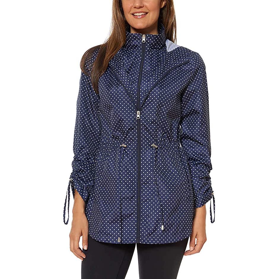 Jones New York Womens Parka in a Pocket Rain Jacket