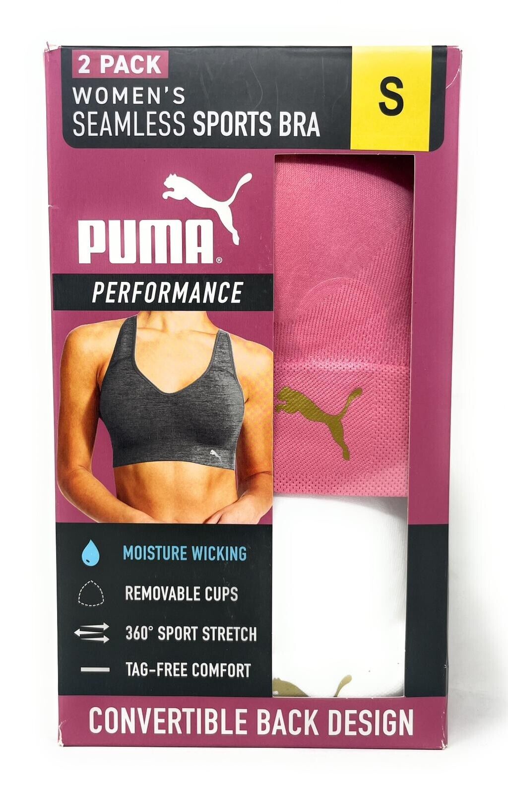 Puma Women's Performance Seamless Sports Bra 2 Pack