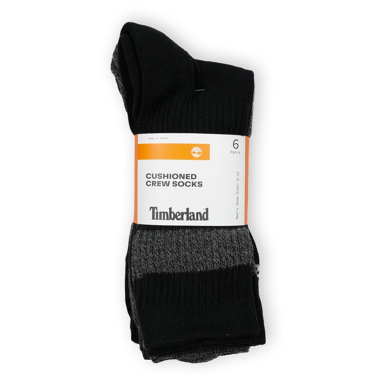 Timberland Men's Cushioned Crew Socks, 6 Pairs