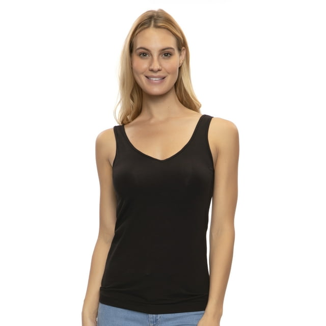 Felina Reversible Cotton Womens Tank Top | 4-Pack