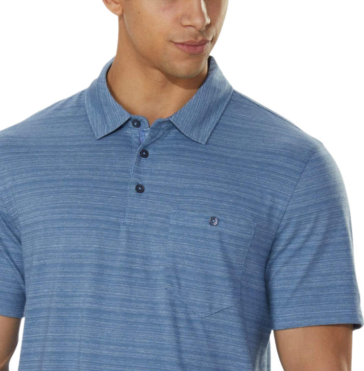 English Laundry Men's Space Dye Single Pocket Polo