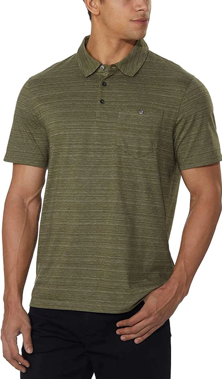 English Laundry Men's Space Dye Single Pocket Polo