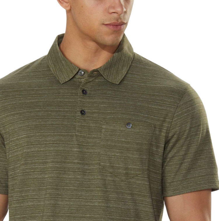 English Laundry Men's Space Dye Single Pocket Polo