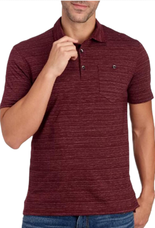 English Laundry Men's Space Dye Single Pocket Polo