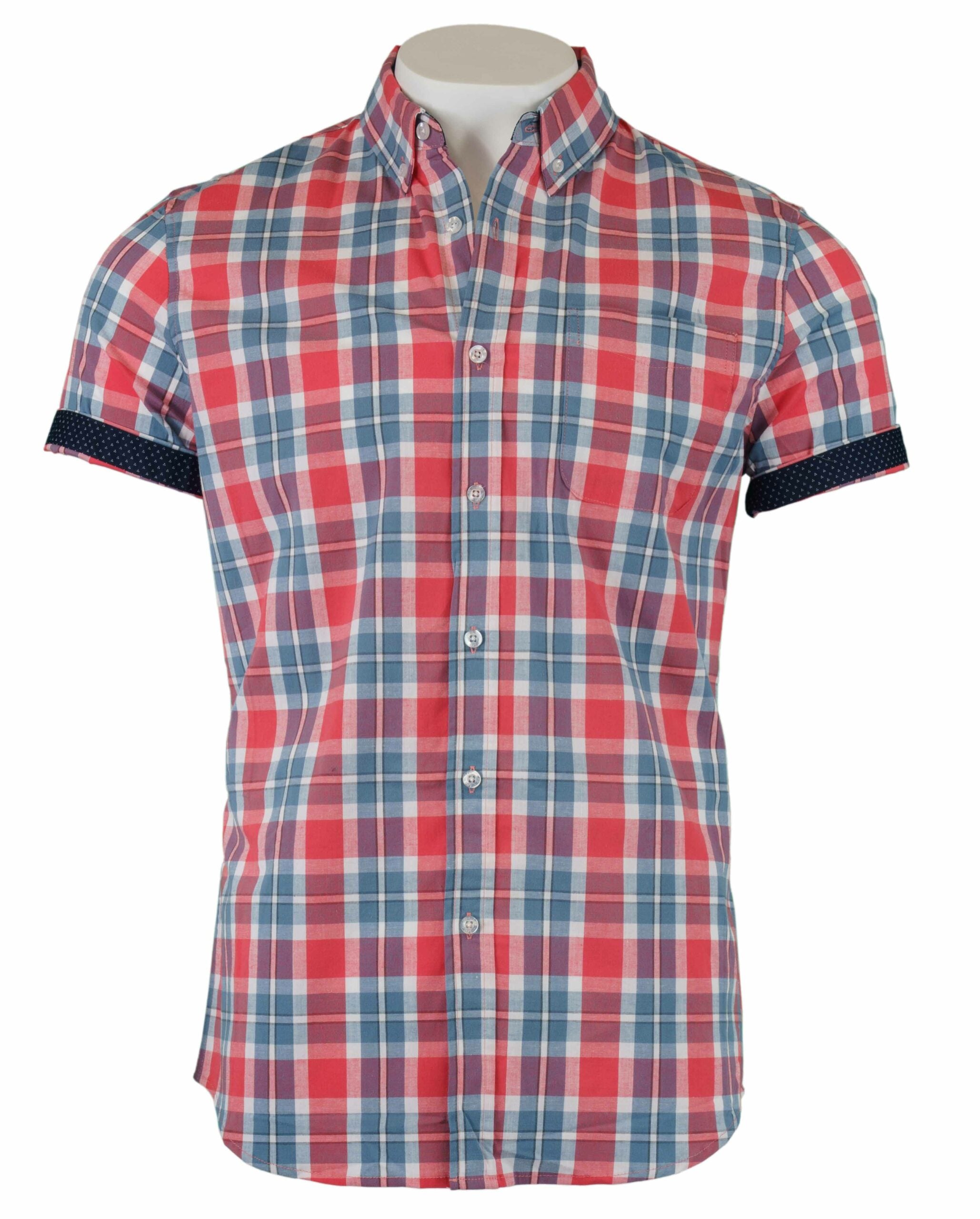 Lee. Men's Short Sleeve Woven (Blue Steel, Medium)