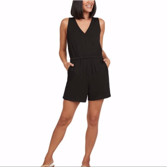 Max & Mia Women's On The Go Romper (Black,XL)