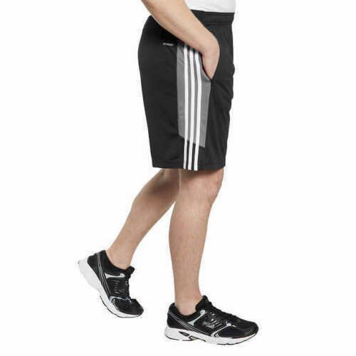 adidas Men's 3 Stripe Shorts, Zipper Pockets, Athletic Fit