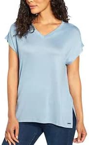 Orvis Women's Short Sleeve V-Neck Tunic Knit Top (Blue Sky,S)