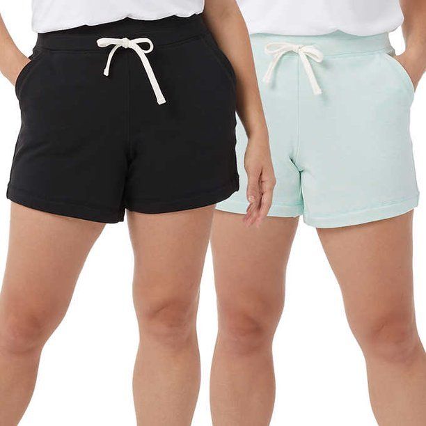 32 Degrees Women's Soft Cotton Blend 2 Pack Shorts - Comfortable Lounge Shorts