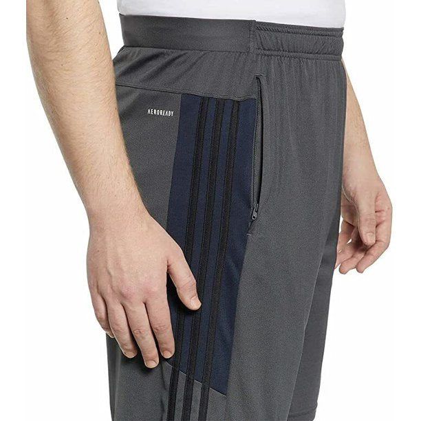 adidas Men's 3 Stripe Shorts, Zipper Pockets, Athletic Fit