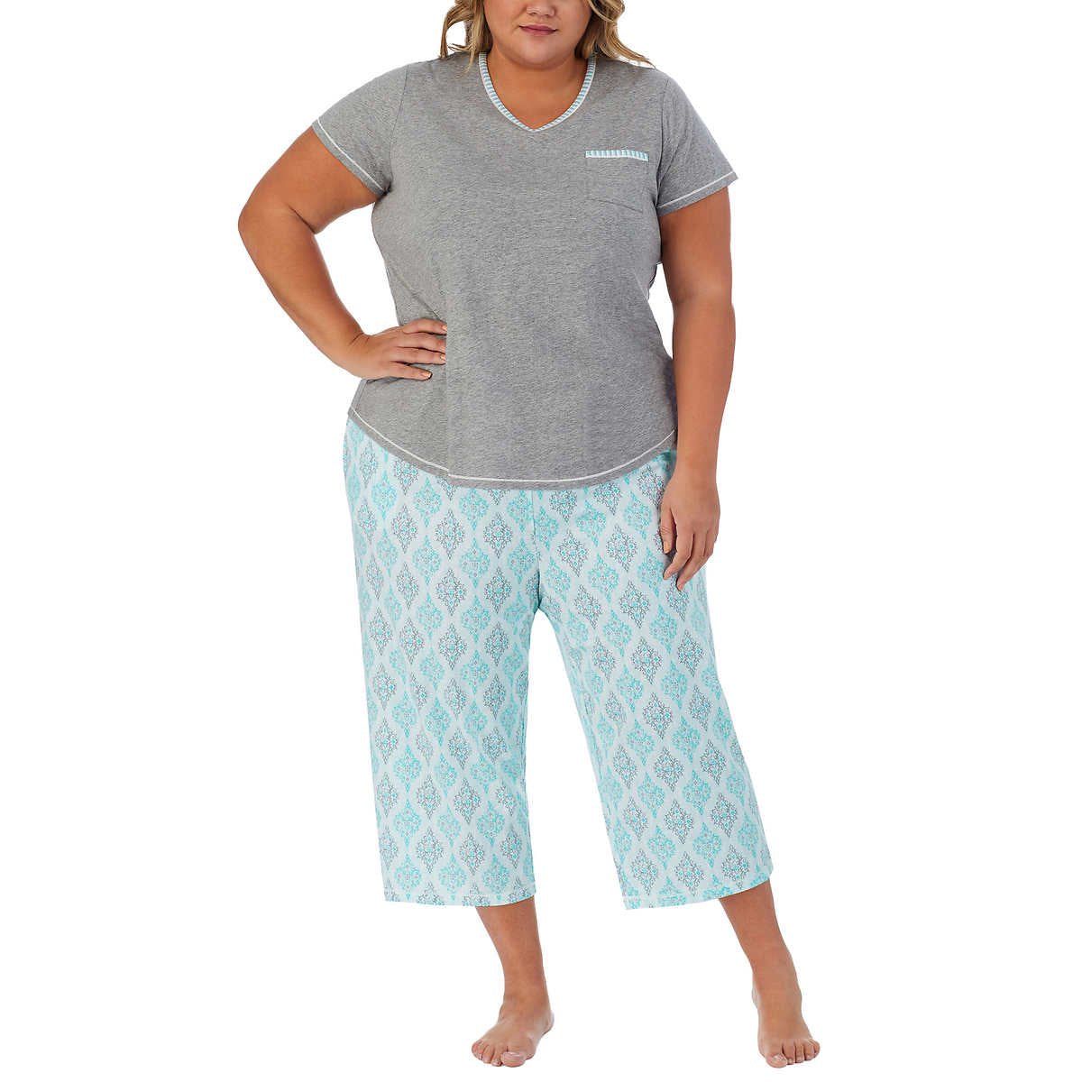 CAROLE HOCHMAN Women's Pajama Set - 4 Piece Sleep & Lounge Wear for Women, Soft and Comfy Loungewear